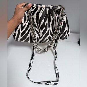 Steve Madden Stylish Black and White Zebra Print Bag